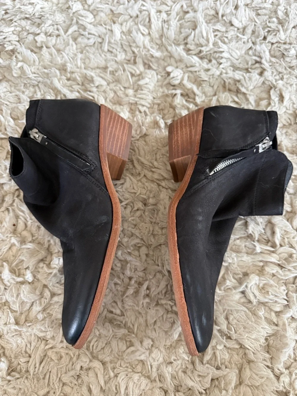 Sam Edelman Black Suede Ankle Booties with Side Zipper
